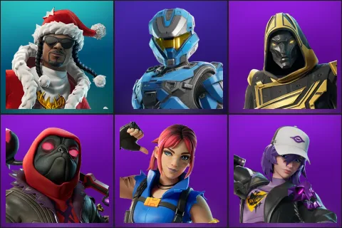 Santa Dogg, UNSC Spartan, Blitz Knight, Dark Doggo, Explorer Emilie, Peri