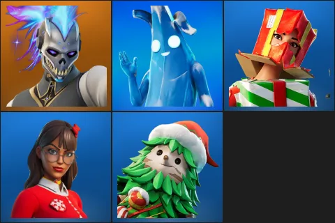 Renzo the Destroyer, Polar Peely, Holiday Boxy, Krisabelle, Winterfest Bushranger
