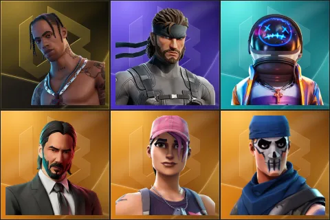 Travis Scott, Solid Snake, Astro Jack, John Wick, Rose Team Leader, Warpaint
