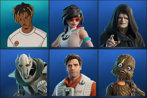 Slayer Juice WRLD, Apprentice Evie, Emperor Palpatine, General Grievous, Poe Dameron, Wookiee Team Leader