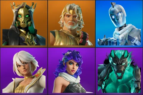 Hades, Zeus, Glacial Dummy, Aphrodite, Artemis, Cerberus