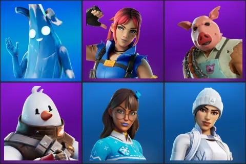 Polar Peely, Explorer Emilie, Pig the Butcher, Snowmando, Blizzabelle, Frost Squad