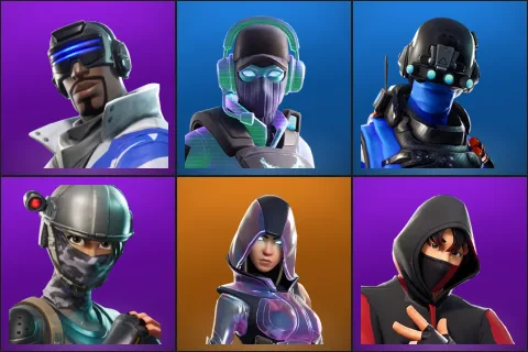 Blue Striker, Breakpoint, Carbon Commando, Elite Agent, Glow, IKONIK
