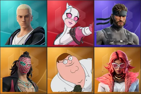 Slim Shady, Gwenpool, Solid Snake, Kado Thorne, Peter Griffin, Valeria