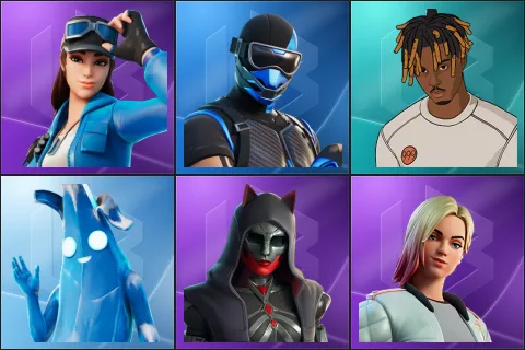 Cloud Striker, Fixer, Slayer Juice WRLD, Polar Peely, Felina, Jackie