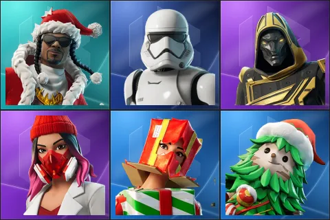 Santa Dogg, First Order Stormtrooper, Blitz Knight, Yulejacket, Holiday Boxy, Winterfest Bushranger