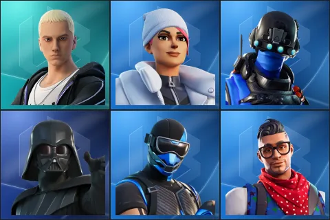 Slim Shady, Blizzard Bomber, Carbon Commando, Darth Vader, Fixer, Prodigy