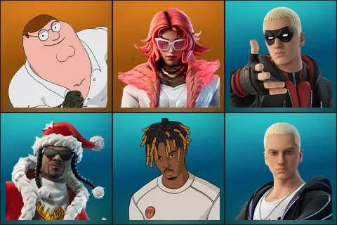 Peter Griffin, Valeria, Rap Boy, Santa Dogg, Slayer Juice WRLD, Slim Shady