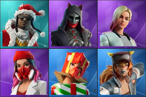 Santa Dogg, Felina, Jackie, Yulejacket, Holiday Boxy, Lina Scorch