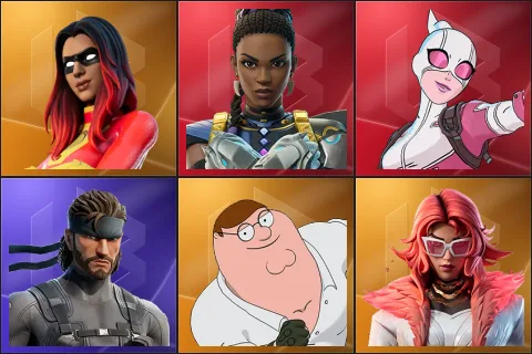Joltara, Shuri, Gwenpool, Solid Snake, Peter Griffin, Valeria