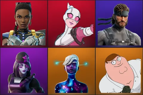 Shuri, Gwenpool, Solid Snake, Dark Skully, Galaxy Scout, Peter Griffin