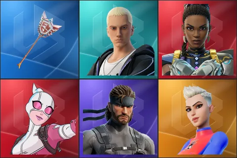 The Axe of Champions 2.0, Slim Shady, Shuri, Gwenpool, Solid Snake, Dynamo Dancer