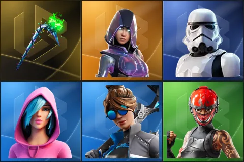 Merry Mint Axe, Glow, Imperial Stormtrooper, Iris, Wavebreaker, Manic