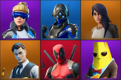Neo Versa, Trilogy, Gear Specialist Maya, Midas, Deadpool, Agent Peely