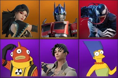 Era, Optimus Prime, Venom, Blinky Fishstick, Lorenzo, Marge Simpson