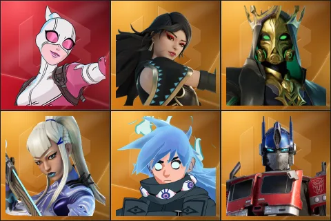 Gwenpool, Era, Hades, Mizuki, Nezumi, Optimus Prime