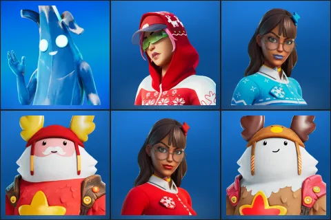 Polar Peely, Arctic Adeline, Blizzabelle, Guff Gringle, Krisabelle, Sled Ready Guff