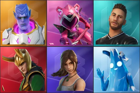 Kymera, Mecha Cuddle Master, Neymar Jr, Loki Laufeyson, Lara Croft, Polar Peely