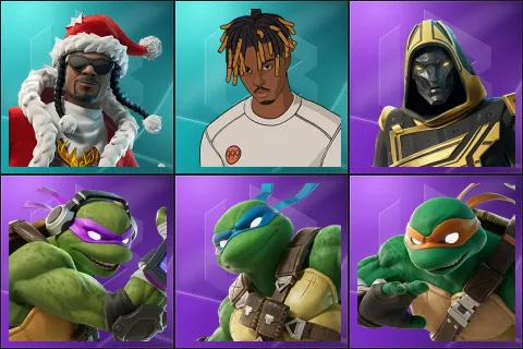 Santa Dogg, Slayer Juice WRLD, Blitz Knight, Donatello, Leonardo, Michelangelo