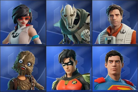 Apprentice Evie, General Grievous, Poe Dameron, Wookiee Team Leader, Robin, Superman