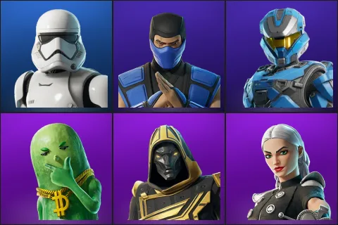 First Order Stormtrooper, Sub-Zero (MK3), UNSC Spartan, Big Dill, Blitz Knight, Cassidy Quinn