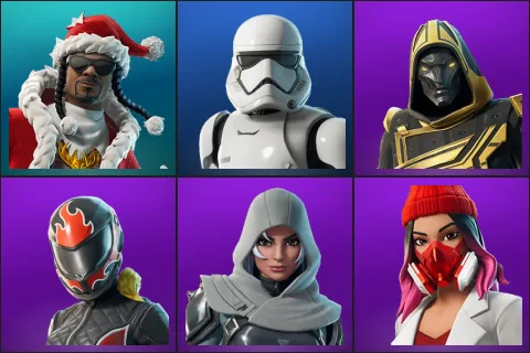 Santa Dogg, First Order Stormtrooper, Blitz Knight, Burnoff, Vanguard Zadie, Yulejacket