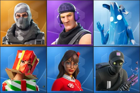 Havoc, Sub Commander, Polar Peely, Holiday Boxy, Krisabelle, Sid Obsidian