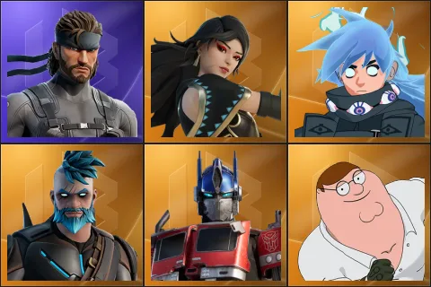 Solid Snake, Era, Nezumi, Omegarok, Optimus Prime, Peter Griffin