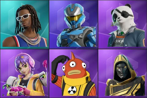Playboi Carti, UNSC Spartan, Agent Patch, Battle Gamer Mae, Blinky Fishstick, Blitz Knight