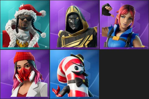 Santa Dogg, Blitz Knight, Explorer Emilie, Yulejacket, Mr. Dappermint