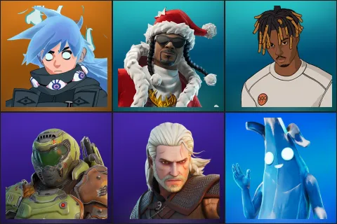 Nezumi, Santa Dogg, Slayer Juice WRLD, Doom Slayer, Geralt of Rivia, Polar Peely