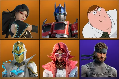 Era, Optimus Prime, Peter Griffin, Spectra Knight, Valeria, Solid Snake