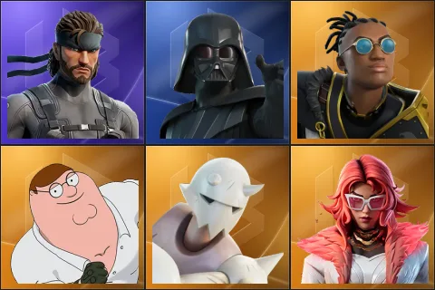 Solid Snake, Darth Vader, Malik, Peter Griffin, Snap, Valeria