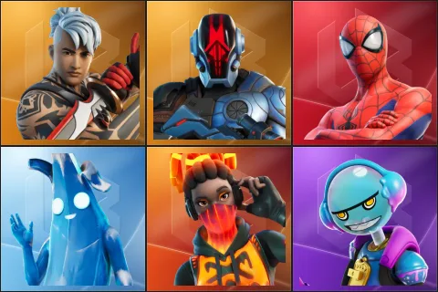 Ronin, The Foundation, Spider-Man, Polar Peely, Tectonic Komplex, Gumbo
