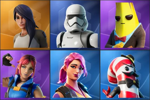 Gear Specialist Maya, First Order Stormtrooper, Agent Peely, Explorer Emilie, Journey vs Hazard, Mr. Dappermint