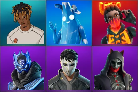 Slayer Juice WRLD, Polar Peely, Tectonic Komplex, Cobalt Snowfoot, Daigo, Felina