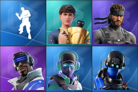 Laugh It Up, Bugha, Solid Snake, Blue Striker, Breakpoint, Carbon Commando
