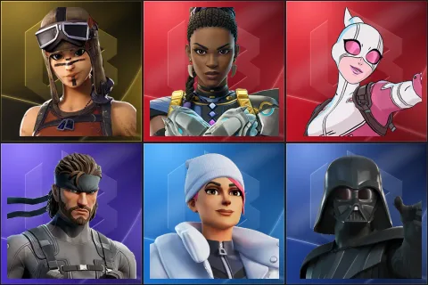 Renegade Raider, Shuri, Gwenpool, Solid Snake, Blizzard Bomber, Darth Vader