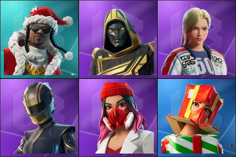 Santa Dogg, Blitz Knight, Dueling Dragons Jackie, Hairpin, Yulejacket, Holiday Boxy