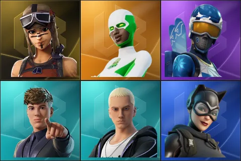 Renegade Raider, Backlash, Mogul Master, Clix, Slim Shady, Catwoman Zero