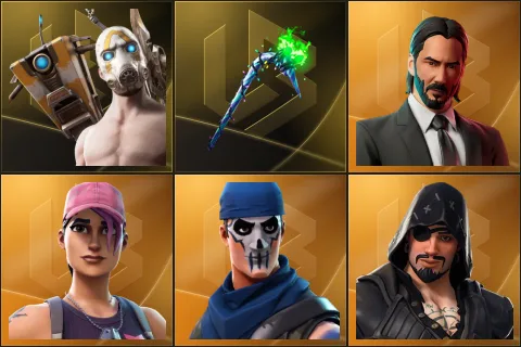 Psycho Bandit, Merry Mint Axe, John Wick, Rose Team Leader, Warpaint, Blackheart