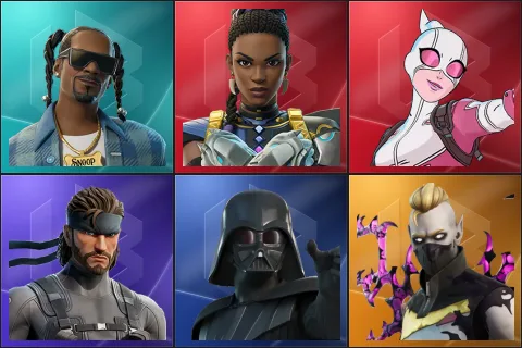 Snoop Dogg, Shuri, Gwenpool, Solid Snake, Darth Vader, Driftwalker