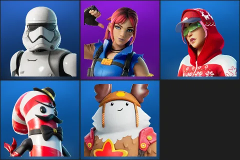 First Order Stormtrooper, Explorer Emilie, Arctic Adeline, Mr. Dappermint, Sled Ready Guff