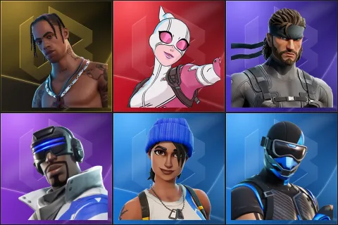 Travis Scott, Gwenpool, Solid Snake, Blue Striker, Blue Team Leader, Fixer