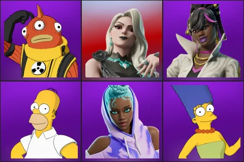 Blinky Fishstick, Carletta, Danica, Homer Simpson, Jana Pastel, Marge Simpson