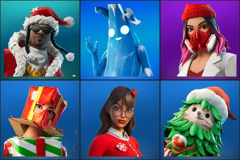 Santa Dogg, Polar Peely, Yulejacket, Holiday Boxy, Krisabelle, Winterfest Bushranger
