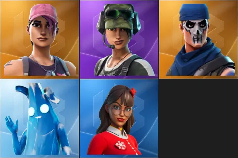 Rose Team Leader, Trailblazer, Warpaint, Polar Peely, Krisabelle