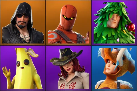 Blackheart, Hybrid, Lt. Evergreen, Peely, Sidewinder, Wooly Warrior