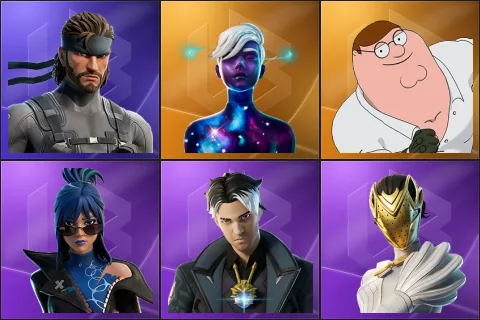 Solid Snake, Galaxy Scout, Peter Griffin, Hope, Montague, Nisha