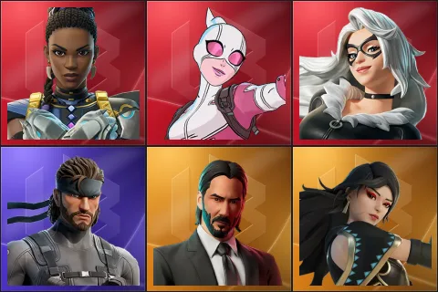 Shuri, Gwenpool, Black Cat, Solid Snake, John Wick, Era